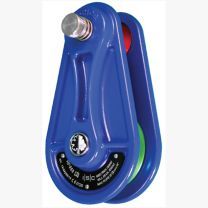 RIGGING PULLEY FOR UP TO 20MM ROPE 150KN MEDIUM BLUE WITH GREEN WHEEL